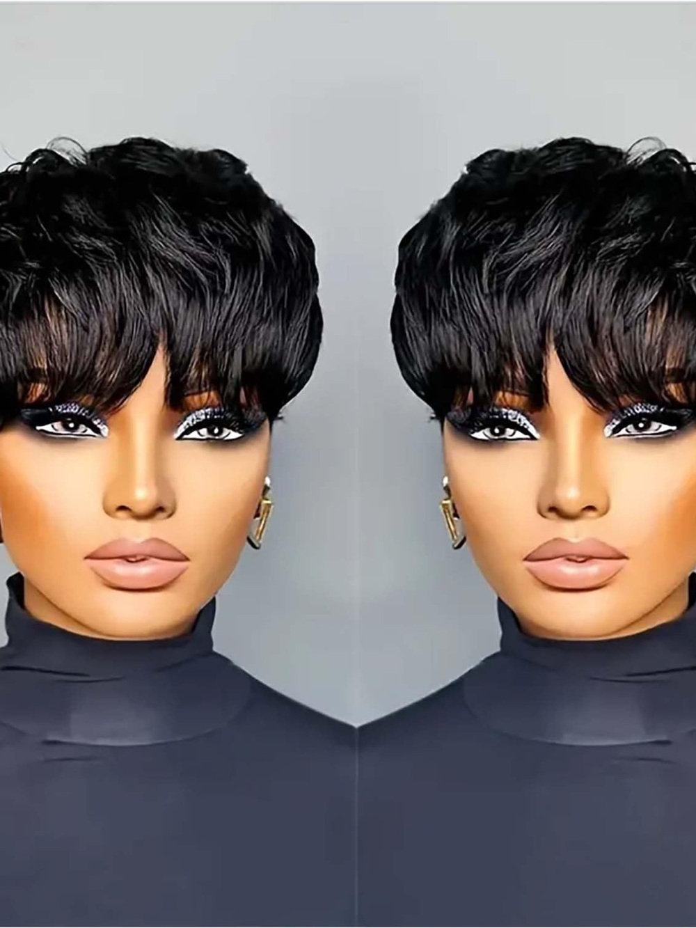 Short Pixie Wig in Black - Women's Hair